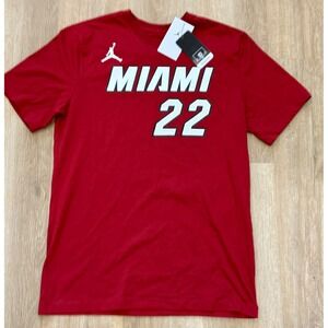 NWT Men's Nike Jordan Miami Heat Jimmy Butler Statement Edition Tee -Medium-Red